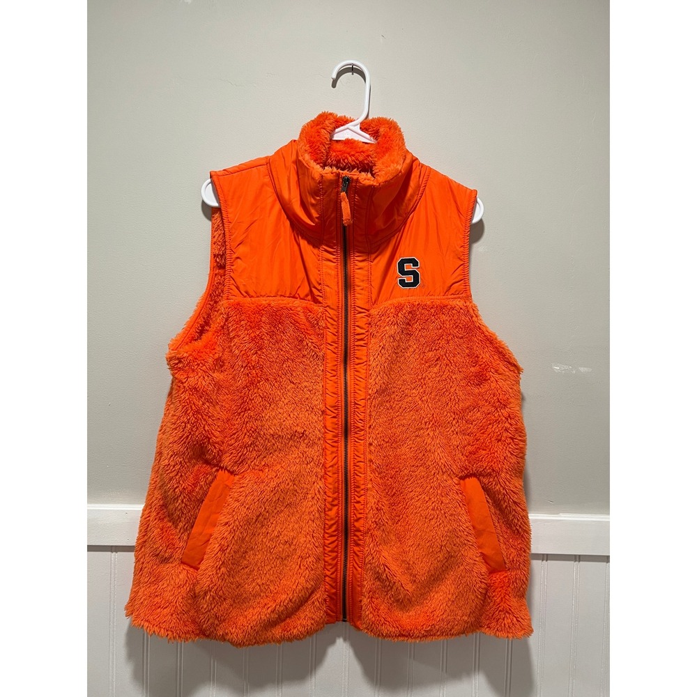 Colosseum Sherpa Full Zip Vest Syracuse University Orange College Women Size XL